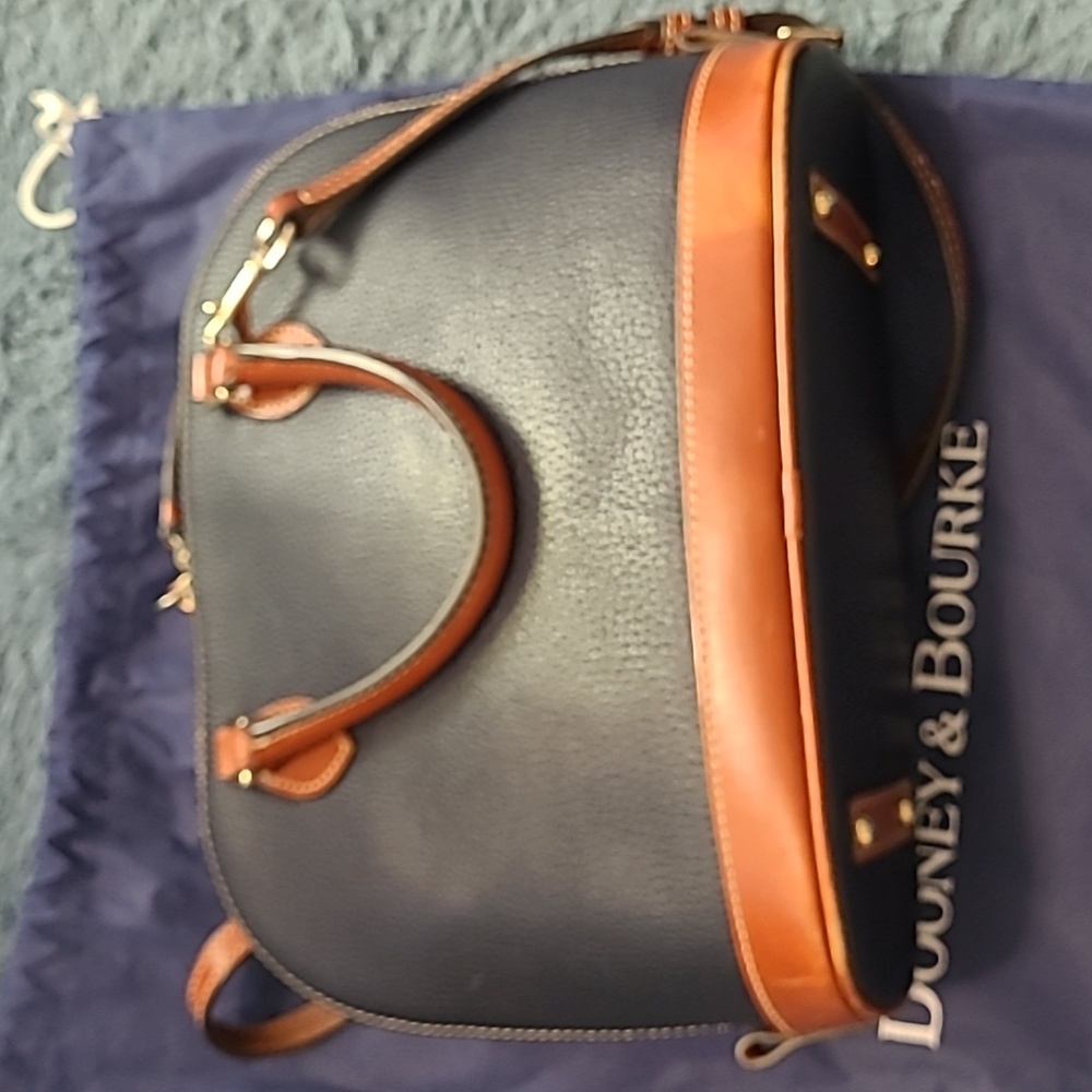 Navy Dooney & Bourke Dome Satchel - Picture 3 of 13